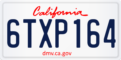 CA license plate 6TXP164