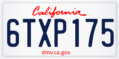 CA license plate 6TXP175