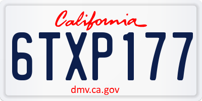 CA license plate 6TXP177