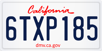 CA license plate 6TXP185