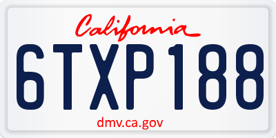 CA license plate 6TXP188
