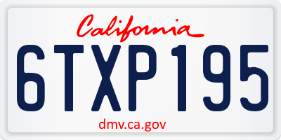 CA license plate 6TXP195