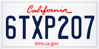CA license plate 6TXP207