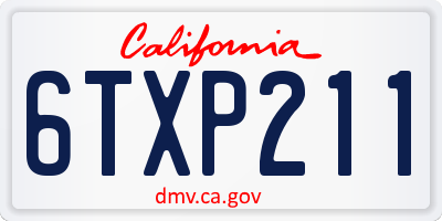 CA license plate 6TXP211