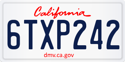 CA license plate 6TXP242