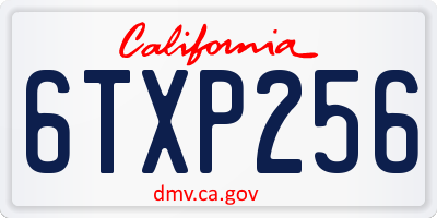 CA license plate 6TXP256