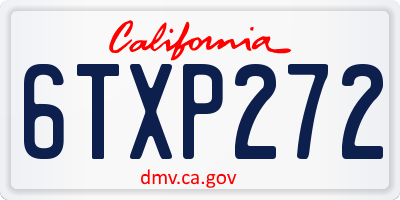 CA license plate 6TXP272