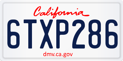 CA license plate 6TXP286