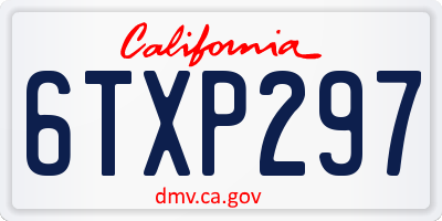 CA license plate 6TXP297