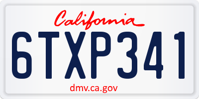 CA license plate 6TXP341