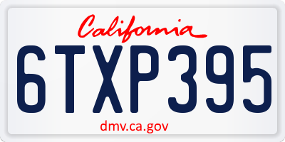 CA license plate 6TXP395