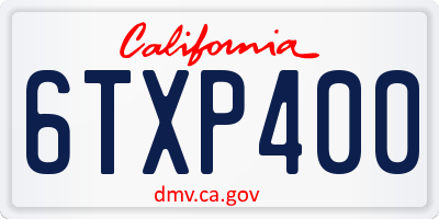 CA license plate 6TXP400
