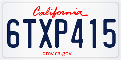 CA license plate 6TXP415