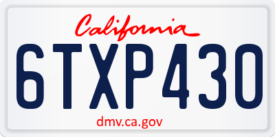 CA license plate 6TXP430