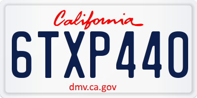 CA license plate 6TXP440
