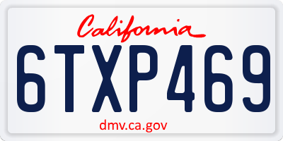 CA license plate 6TXP469