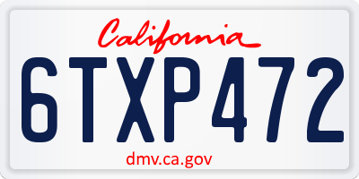 CA license plate 6TXP472