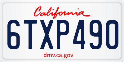 CA license plate 6TXP490