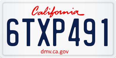 CA license plate 6TXP491