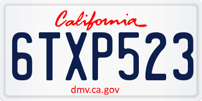 CA license plate 6TXP523