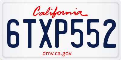 CA license plate 6TXP552