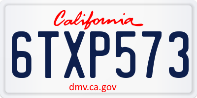 CA license plate 6TXP573