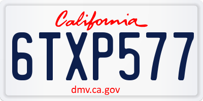 CA license plate 6TXP577