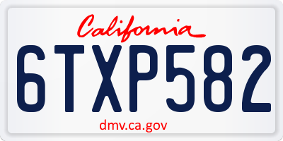 CA license plate 6TXP582