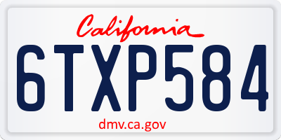 CA license plate 6TXP584