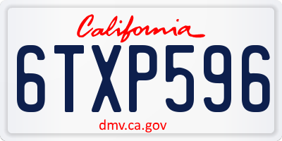 CA license plate 6TXP596