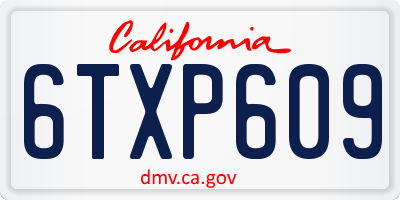 CA license plate 6TXP609