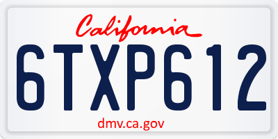 CA license plate 6TXP612