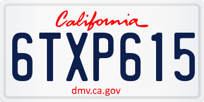 CA license plate 6TXP615