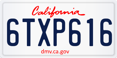 CA license plate 6TXP616