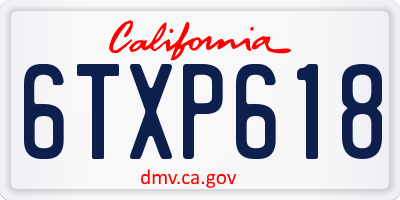 CA license plate 6TXP618