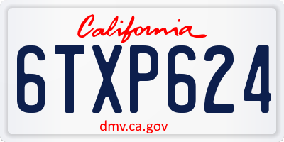 CA license plate 6TXP624