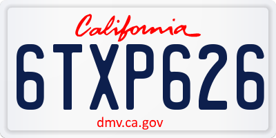 CA license plate 6TXP626