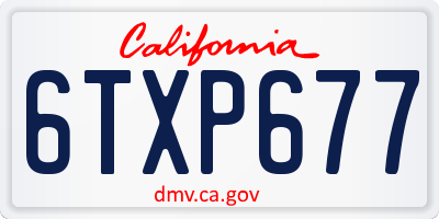 CA license plate 6TXP677