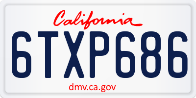 CA license plate 6TXP686