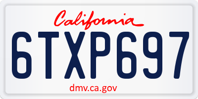 CA license plate 6TXP697
