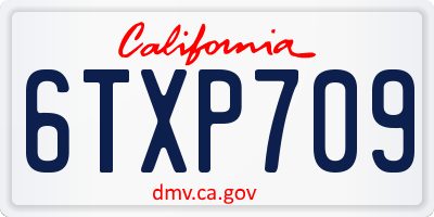 CA license plate 6TXP709