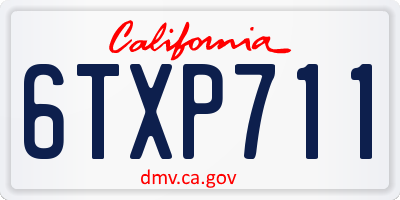 CA license plate 6TXP711