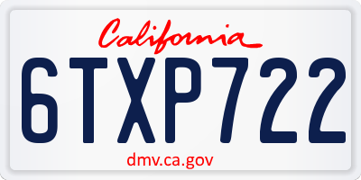 CA license plate 6TXP722