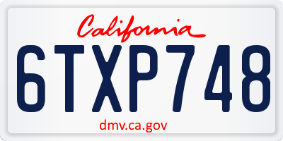 CA license plate 6TXP748
