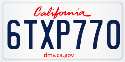 CA license plate 6TXP770