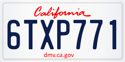 CA license plate 6TXP771