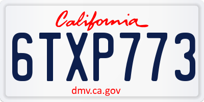 CA license plate 6TXP773