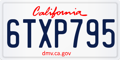 CA license plate 6TXP795