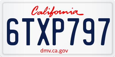 CA license plate 6TXP797