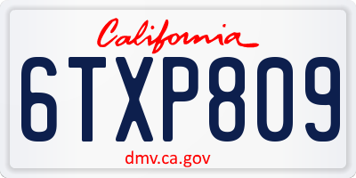 CA license plate 6TXP809